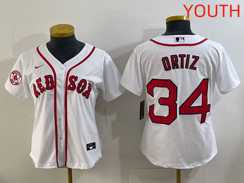 Youth 2025 Boston Red Sox #34 Ortiz White Game Nike MLB Jersey style 6->youth mlb jersey->Youth Jersey